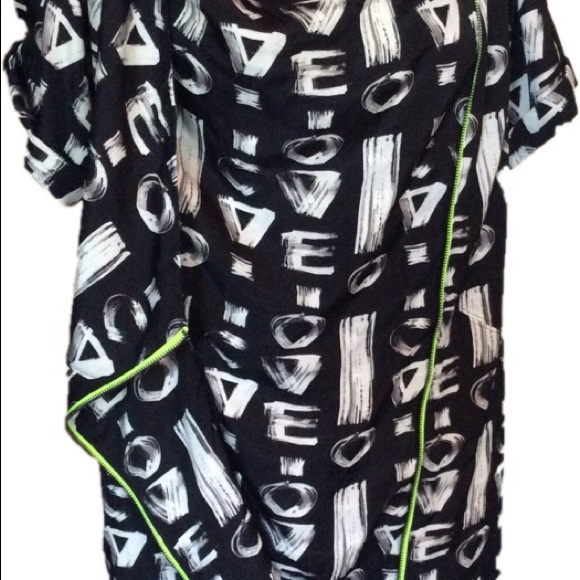 Rachael Roy Faux Wrap Diagonal  Zipper Dress - Picture 4 of 7